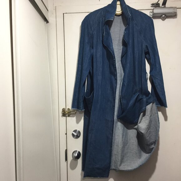 GAP LONG JEANS OPEN FRONT JACKETS SIZE M - Picture 3 of 9